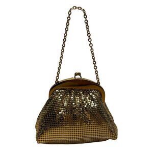 Whiting & Davis Co Women’s Gold Mesh Metal Frame Evening Coin Purse Size S